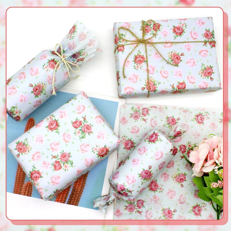 Benvo 20 Sheets Floral Print Tissue Paper 20 inch x 29 inch Decoupage Paper Decorative Tissue Gift Wrapping for DIY Art Craft Spring Wedding Birthday Baby Shower(Style H) - Image 5